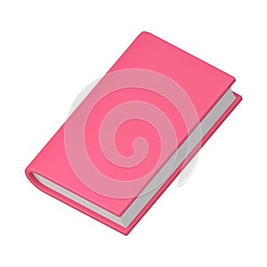 Book literature pink paper dictionary encyclopedia education learning 3d icon realistic vector