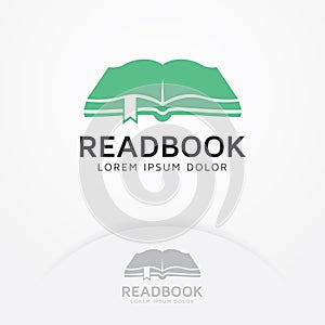 Book logo, Logo reading book