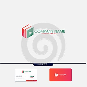 Book logo,simple business card design,vector icon, vector illustration