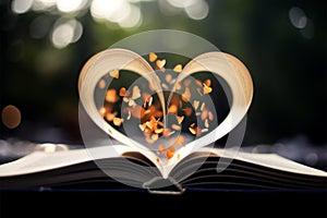 Book love, heart cover, passion for reading, stories to cherish