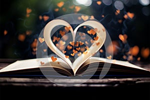 Book love, heart cover, passion for reading, stories to cherish