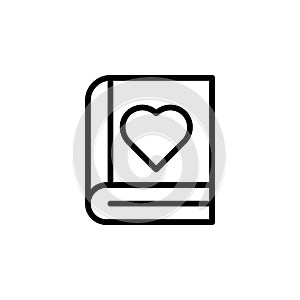 book, love icon. Simple thin line, outline  of Book icons for UI and UX, website or mobile application