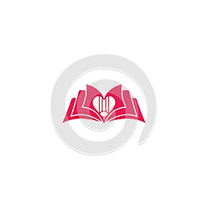 Book love pencil symbol vector