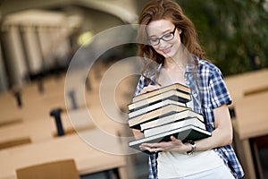 Book lover ready to study hard