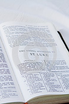 Book of Luke in holy bible photo