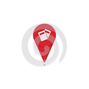 Book or magazine store shop pin point icon logo for map location vector