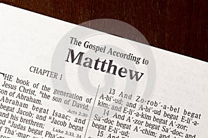 The Book of Matthew Title Page Close-up
