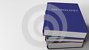 Book with METROLOGY title. 3D rendering