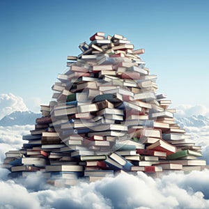 Book mountain climbs high into sky