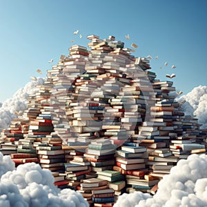 Book mountain climbs high into sky