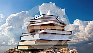 Book mountain climbs high into sky