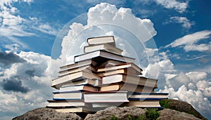 Book mountain climbs high into sky