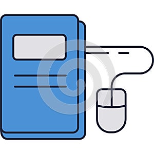 Book with mouse icon online education elearning