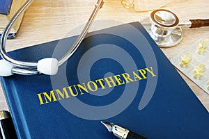 Book with name immunotherapy. photo
