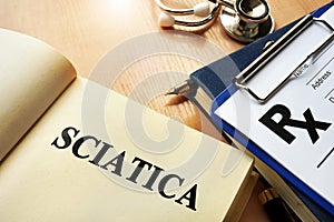 Book with name sciatica. photo