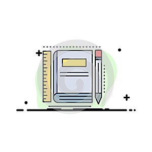 Book, notebook, notepad, pocket, sketching Flat Color Icon Vector