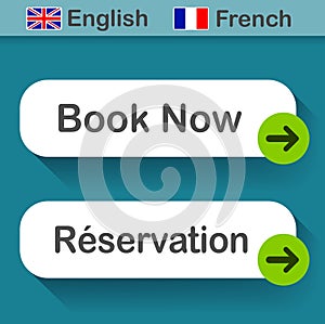 Book now button with french translation