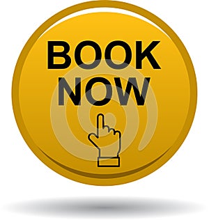 Book now icon web button golden