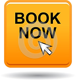 Book now icon web button orange