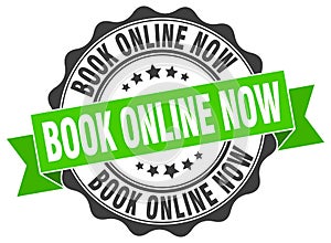 book online now seal. stamp