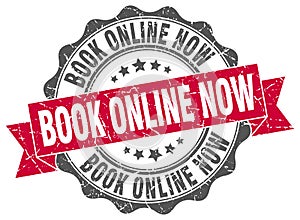 Book online now stamp. sign. seal