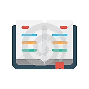 Book open vector flat color icon