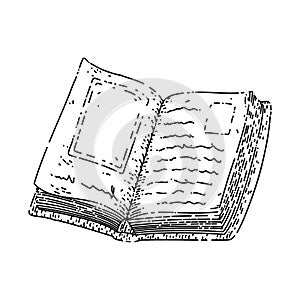 book open sketch hand drawn vector