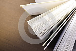 Book open on the table to the library