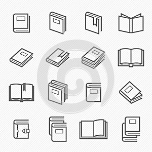 Book outline stroke symbol