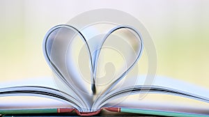 Book page in heart shape