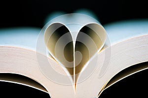 Book pages heart shaped
