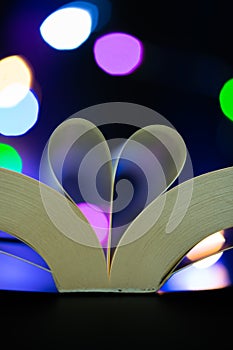 Book pages heart shaped