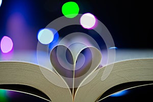 Book pages heart shaped