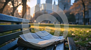 A book on a park bench (AI Generated