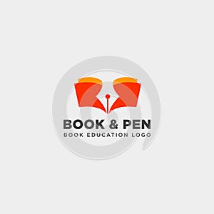 book pen or writer simple logo template vector illustration icon element