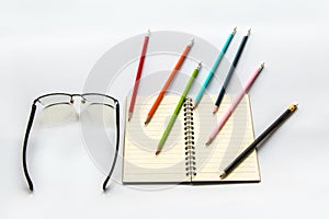 Book Pencils Glasses