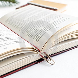 Book with Pin isolated on white background