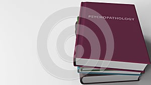 Book with PSYCHOPATHOLOGY title. 3D rendering