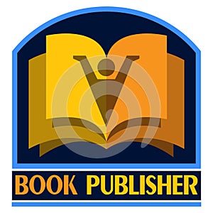 Book publisher logo illustration on white