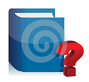 Book and question mark illustration design
