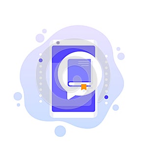 book reader app, vector icon design