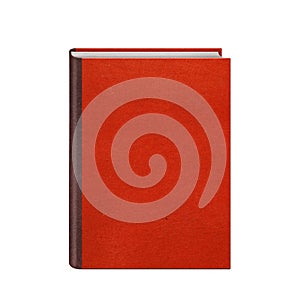 Book with red leather hardcover isolated