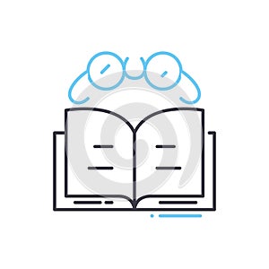 book research line icon, outline symbol, vector illustration, concept sign