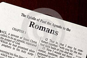 The Book of Romans Title Page Close-up