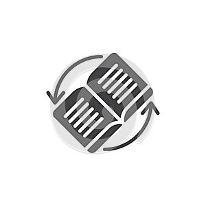 Book rotating vector icon