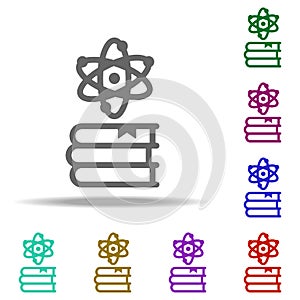 book, science icon. Elements of Genetics and bioenginnering in multi color style icons. Simple icon for websites, web design,