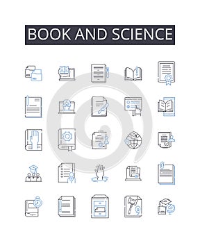 Book and science line icons collection. Sales, Marketing, Negotiation, Customer service, Communication, Teamwork