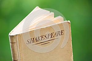 Book by Shakespeare on Green Background