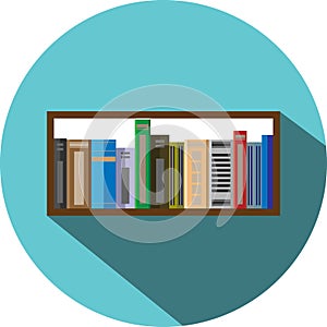 Book shelf icon flat style