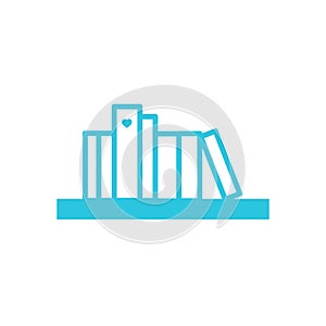 Book shelf icon, Isolated on white background.